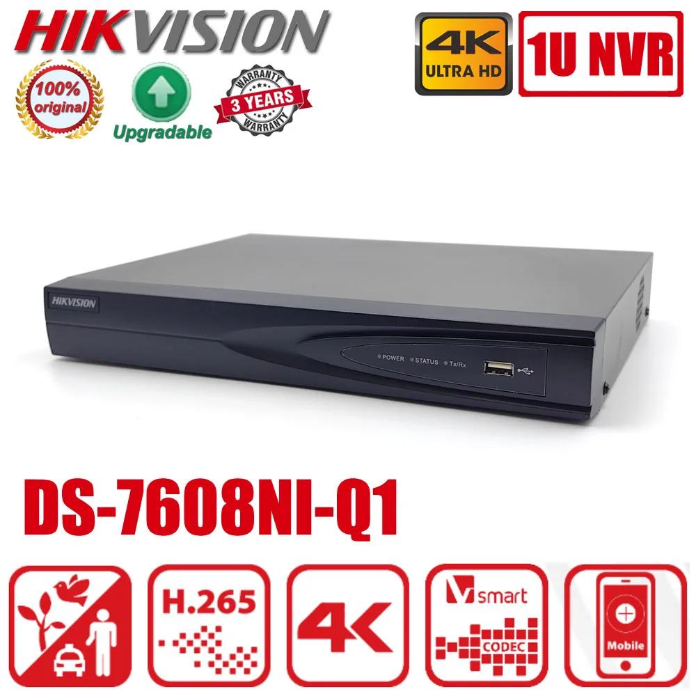 Hikvision  DS-7608NI-Q1 Ʈũ  ,   2.0, 8 ä 1U, 4K NVR, H.265 +